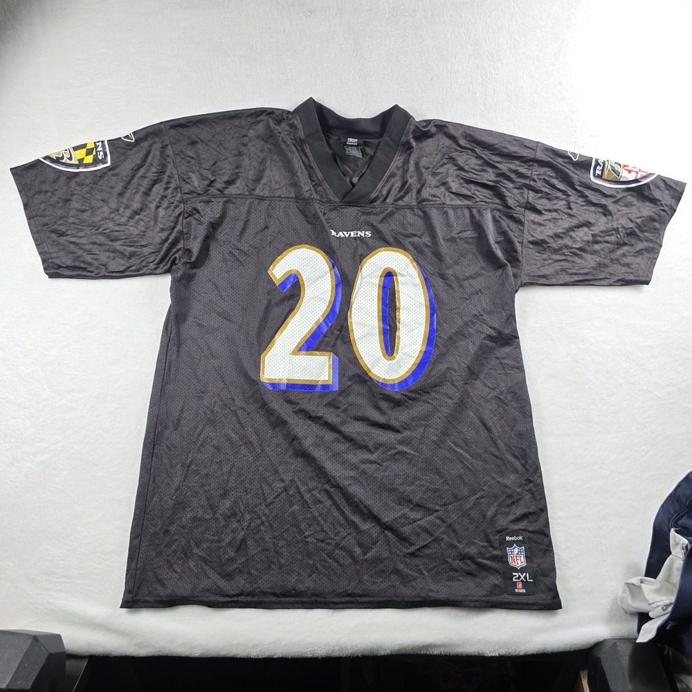 Ed Reed Baltimore Ravens NFL #20 Jersey Alternate Black Men's Size 2XL Reebok